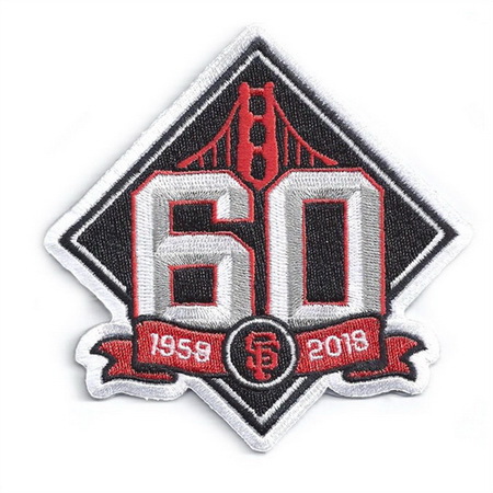 Men 2018 San Francisco Giants 60th Anniversary Jersey Patch Biaog