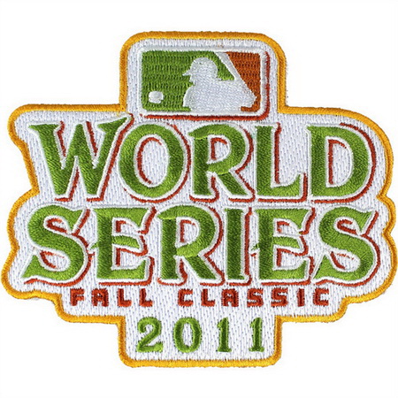 Men 2011 MLB World Series Logo Jersey Sleeve Patch Fall Classic St. Louis Cardinals vs. Texas Rangers Biaog