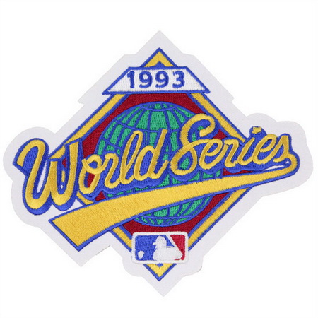 Women 1993 MLB World Series Logo Jersey Patch Philadelphia Phillies vs. Toronto Blue Jays Biaog