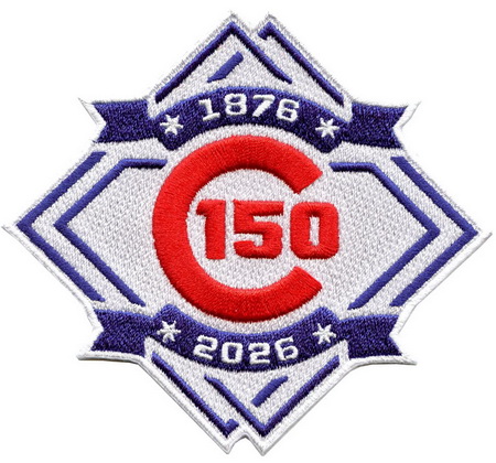 Men Chicago Cubs 150 Anniversary Patch Biaog